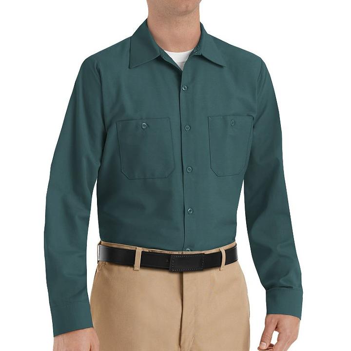Big & Tall Red Kap Classic-fit Industrial Button-down Work Shirt, Men's, Size: L Tall, Green