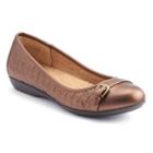 Croft & Barrow&reg; Women's Ortholite Quilted Ballet Flats, Size: 8, Red/coppr (rust/coppr)