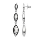 Dana Buchman Graduated Marquise Linear Drop Earrings, Women's, Silver