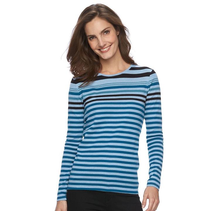 Women's Croft & Barrow&reg; Classic Crewneck Tee, Size: Xl, Pink