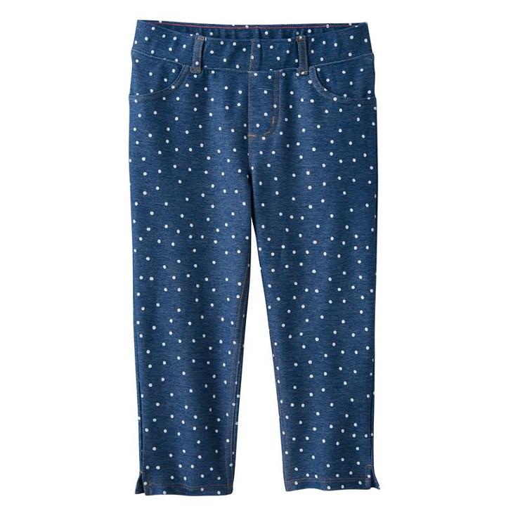 Girls 4-10 Jumping Beans&reg; Dotted Capri Jeggings, Girl's, Size: 7, Purple
