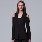 Women's Simply Vera Vera Wang Cold-shoulder Blazer, Size: Small, Black