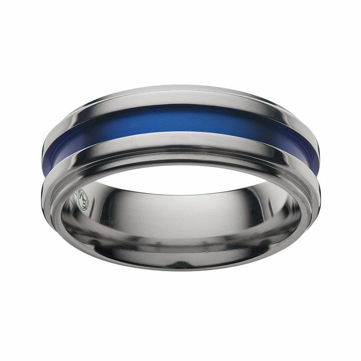 Sti By Spectore Gray Titanium Stripe Band - Men, Size: 8.50, Grey