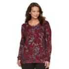 Plus Size Croft & Barrow&reg; Button Front Cardigan, Women's, Size: 3xl, Dark Red