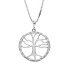 Diamond Classics Sterling Silver 1/10 Carat T.w. Diamond Tree Of Life Pendant, Women's, Size: 18, White