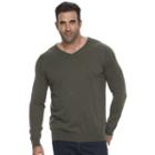 Big & Tall Croft & Barrow&reg; True Comfort Classic-fit Easy-care V-neck Sweater, Men's, Size: Xl Tall, Dark Green