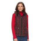 Women's Croft & Barrow&reg; Zip-up Quilted Vest, Size: Small, Med Red