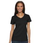 Women's Croft & Barrow&reg; Essential V-neck Tee, Size: Medium, Black