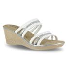 Tuscany By Easy Street Pilato Women's Wedge Sandals, Size: 6.5 Wide, White Oth