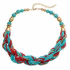 Braided Seed Bead Chunky Necklace, Women's, Multicolor