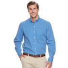 Big & Tall Izod Regular-fit Gingham-checked Stretch Button-down Shirt, Men's, Size: 2xb, Blue