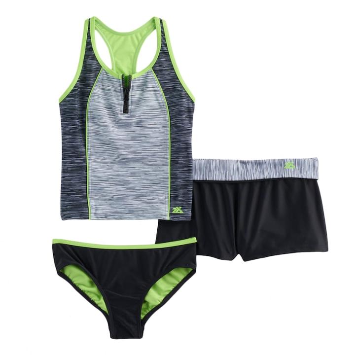 Girls 7-16 & Plus Size Zeroxposur 3-pc. Tankini Set, Size: 10, Med Green