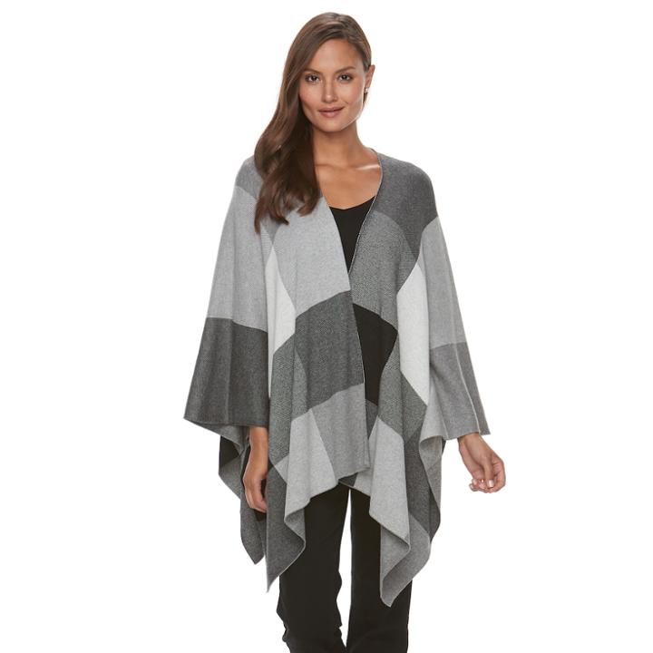 Women's Croft & Barrow&reg; Wrap Cardigan Sweater, Size: L/xl, Grey