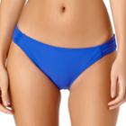 Juniors' California Sunshine Side Tab Hipster Bikini Bottoms, Women's, Size: Small, Blue