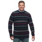 Big & Tall Croft & Barrow&reg; Classic-fit Windowpane Crewneck Sweater, Men's, Size: Xl Tall, Blue (navy)