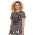 Madden Nyc Juniors' Sequin Hem Graphic Tee, Teens, Size: Medium, Dark Grey