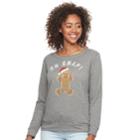 Junior's Fifth Sun Oh Snap! Gingerbread Pullover Sweatshirt, Teens, Size: Large, Grey