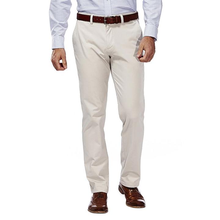 Men's Haggar Slim-fit Stretch City Chino Flex-waist Pants, Size: 36x32, White Oth