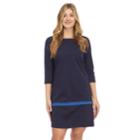 Women's Izod Boatneck Shift Dress, Size: Large, Blue (navy)