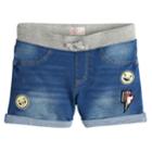 Girls 7-16 & Plus Size So&reg; Ribbed Waist Faux-denim Shortie Shorts, Size: 14, Med Blue
