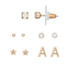 Lc Lauren Conrad Monogram Nickel Free Stud Earring Set, Women's, Gold