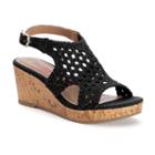 Mudd&reg; Girls' Woven Wedge Sandals, Girl's, Size: 12, Black