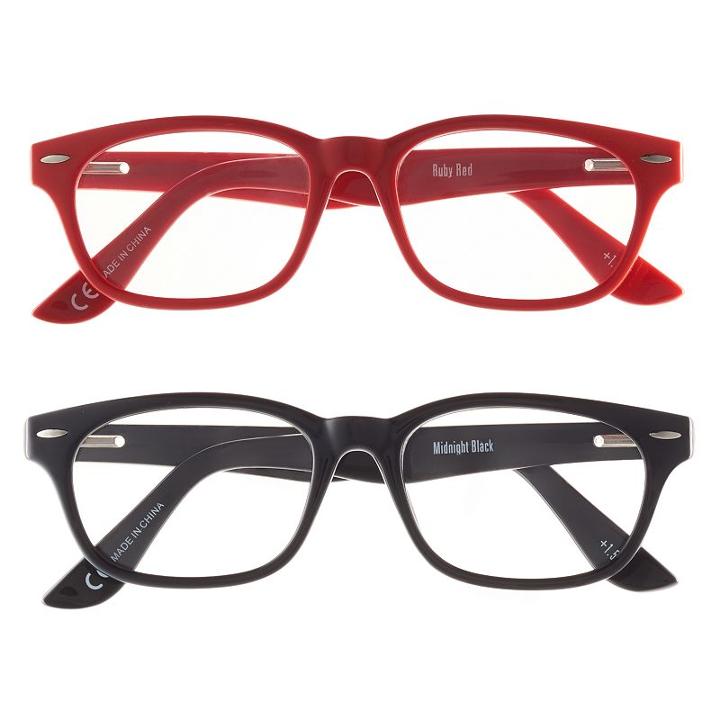 Eyesquare 2-pr. Square Reading Glasses - Red, Black