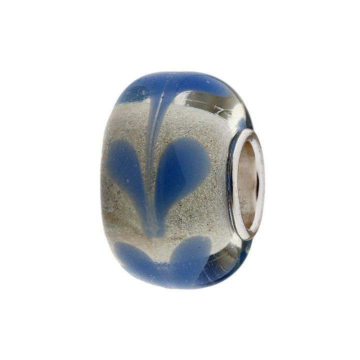 Individuality Beads Sterling Silver Heart Glass Bead, Women's, Blue