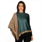 Women's Harve Benard Colorblock Poncho, Size: S/m, Turquoise/blue (turq/aqua)