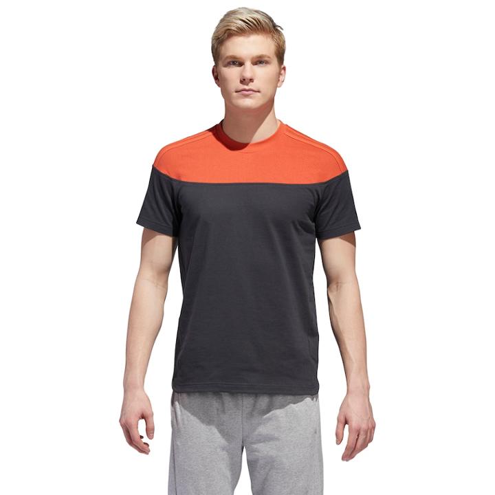 Men's Adidas Shoulder-striped Tee, Size: Xl, Grey