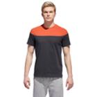 Men's Adidas Shoulder-striped Tee, Size: Xl, Grey