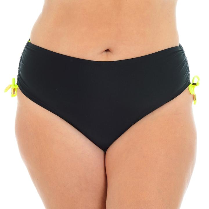 Plus Size Cyn And Luca Side-tie Hipster Bikini Bottoms, Women's, Size: 18, Black