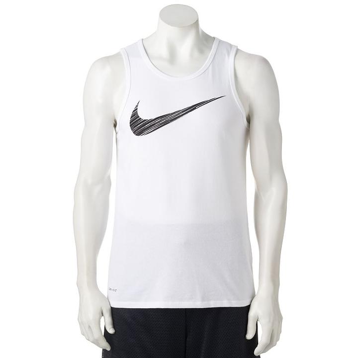 Men's Nike Dri-fit Swoosh Tank, Size: Xxl, White