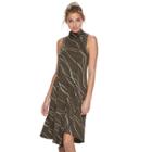 Women's Apt. 9&reg; Asymmetrical Mockneck Shift Dress, Size: Small, Green