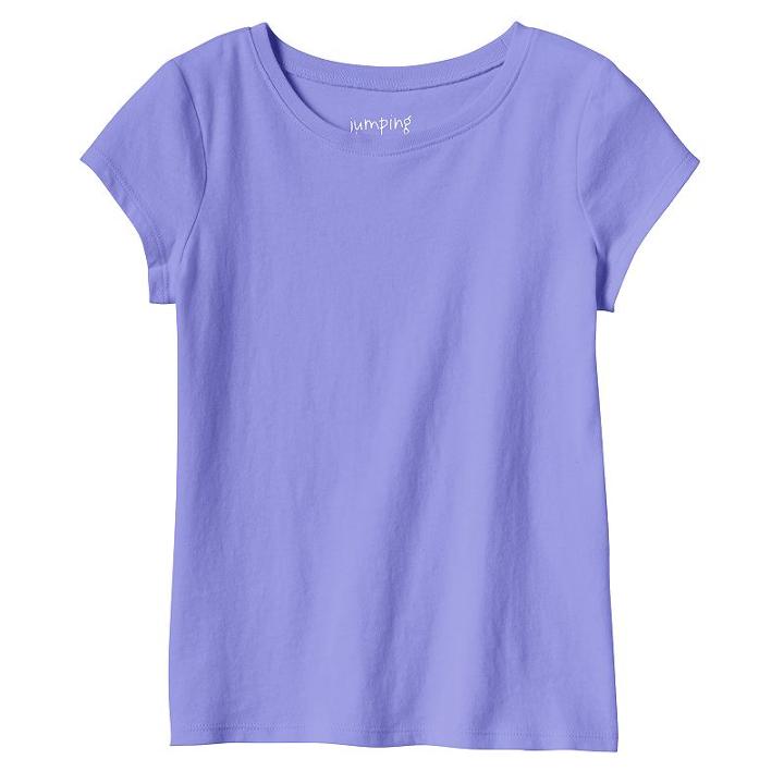 Girls 4-10 Jumping Beans&reg; Basic Short Sleeve Solid Tee, Girl's, Size: 6x, Blue (navy)