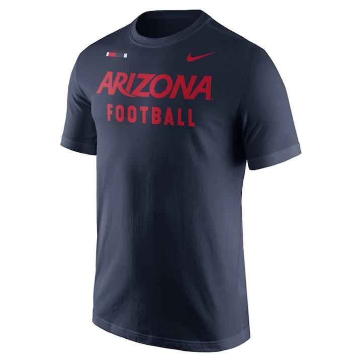 Men's Nike Arizona Wildcats Football Facility Tee, Size: Medium, Blue (navy)