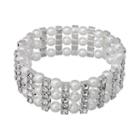 Crystal Allure Multirow Stretch Bracelet, Women's, Size: 7.5, White