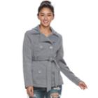 Juniors' J-2 Belted Double Breasted Coat, Teens, Size: Large, Light Grey