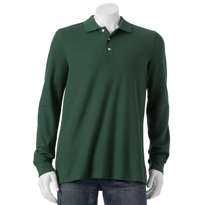 Big & Tall Croft & Barrow&reg; Classic-fit Easy-care Polo Pique Polo, Men's, Size: L Tall, Dark Green
