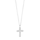 Radiant Gem Sterling Silver Lab-created Opal & Diamond Accent Cross Pendant Necklace, Women's, Size: 18, White