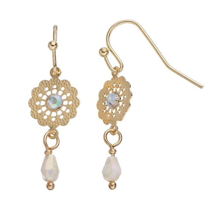 Lc Lauren Conrad Openwork Flower Drop Earrings, Women's, Multicolor