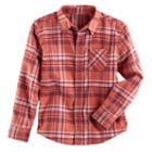 Boys 4-7x Sonoma Goods For Life&trade; Plaid Button Down Shirt, Size: 5, Orange