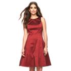 Women's Ronni Nicole Taffeta Fit & Flare Dress, Size: 10, Red