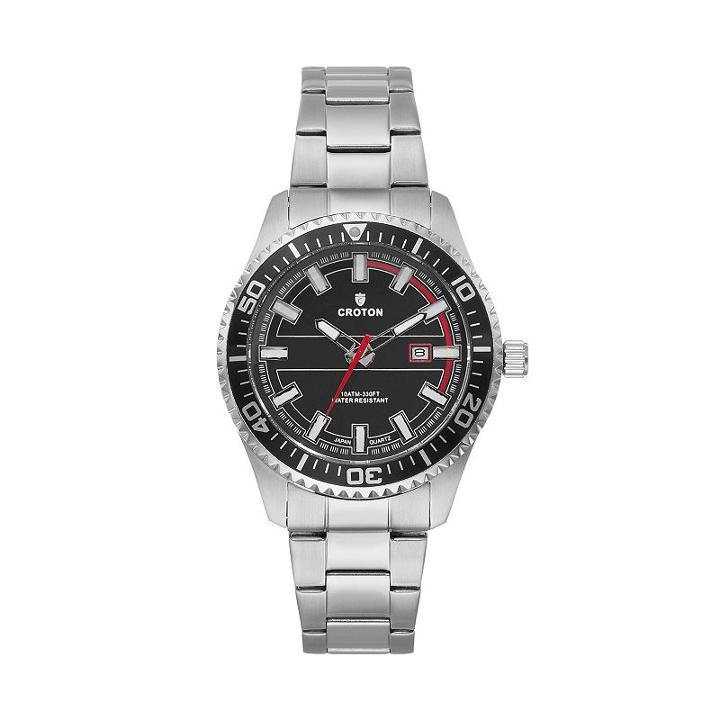 Croton Men's Aquamatic Stainless Steel Watch, Grey