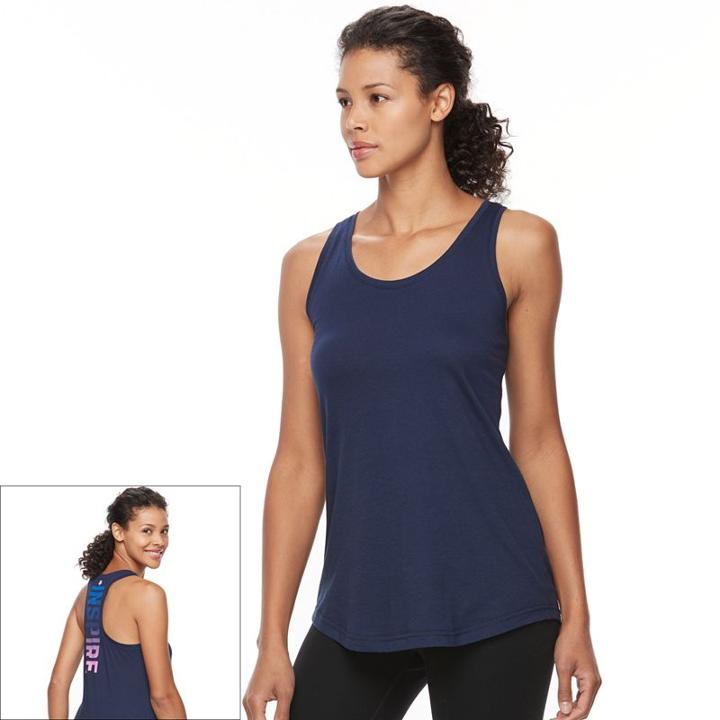 Women's Tek Gear&reg; Dry Tek Graphic Tank Top, Size: Small, Dark Blue
