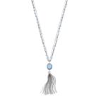 Simply Vera Vera Wang Blue Beaded Double Strand Tassel Necklace, Women's
