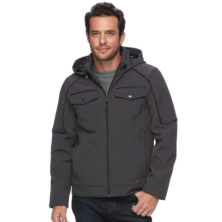 Men's Urban Republic Classic-fit Softshell Hooded Jacket, Size: Xl, Grey