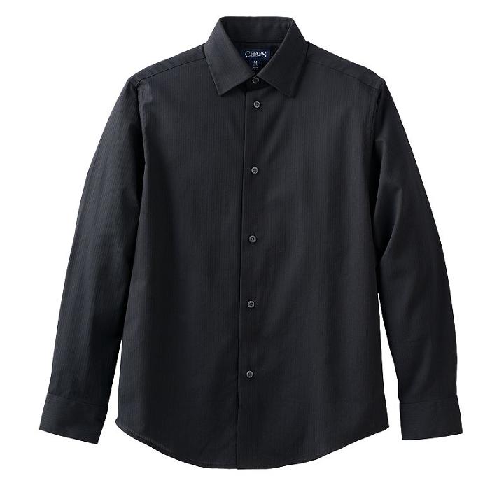 Boys 4-20 Chaps Herringbone Button-down Shirt, Boy's, Size: 10-12, Black