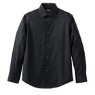 Boys 4-20 Chaps Herringbone Button-down Shirt, Boy's, Size: 10-12, Black