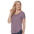 Women's Sonoma Goods For Life&trade; Roll Cuff French Terry Tee, Size: Xl, Purple